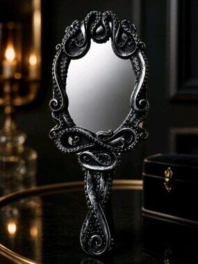 Alchemy Gothic ✦ Kraken Hand Held Mirror ✦ Tentacle Sculpted Gothic Decor NWT